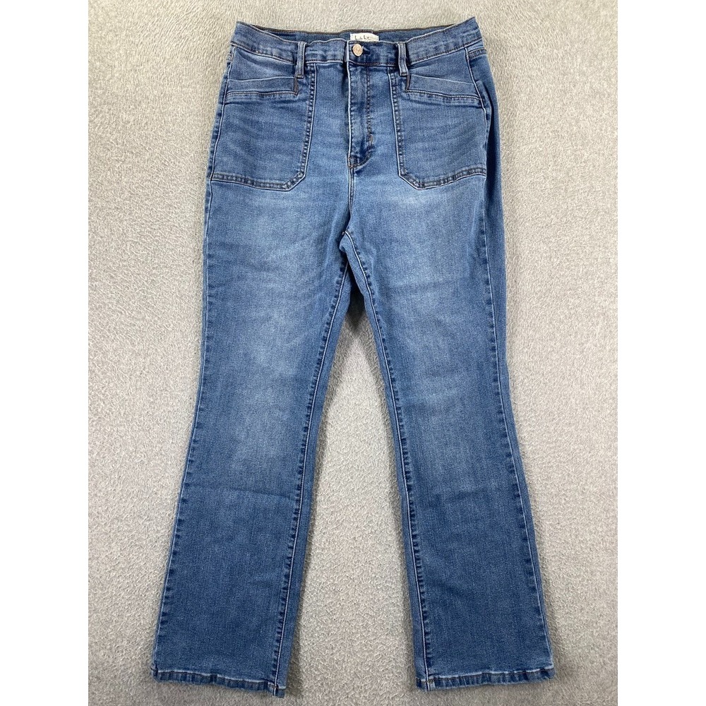 Nicole Miller Soho High Rise Bootcut Jeans Women's 10 Medium Wash Stretch Denim